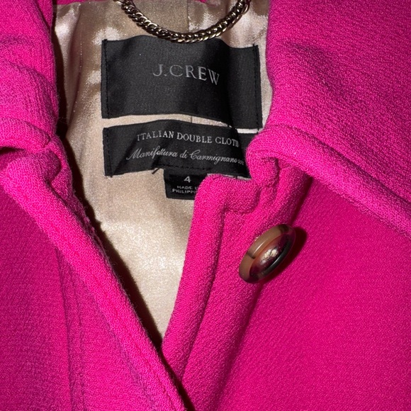 J. Crew Vibrant Fuschia Classic Lady Italian Double Cloth Wool Blend Day Coat - Picture 3 of 9